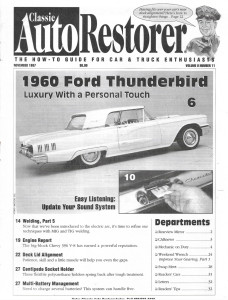 CLASSIC AUTO RESTORER 1997 NOV - '60 THUNDERBIRD, WELDING PART 5, CHEVY 396 V-8